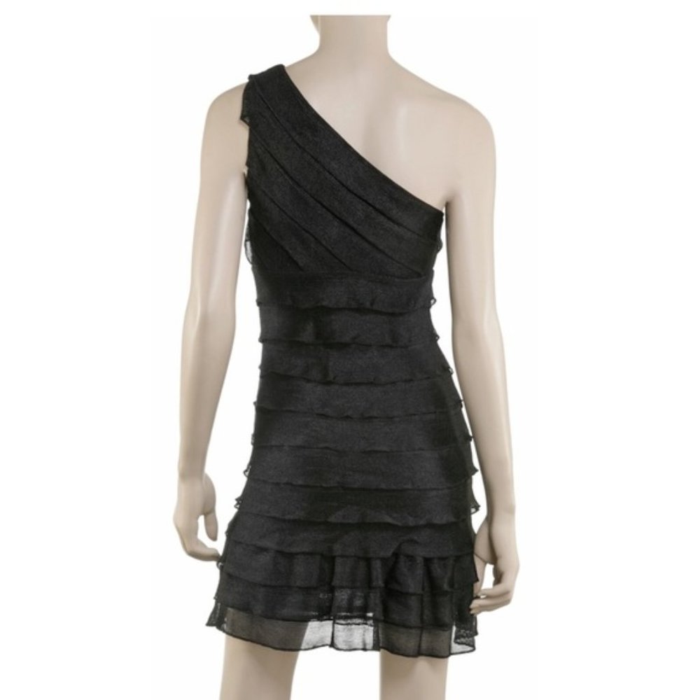 Max Studio M Ruffled One Shoulder Cocktail Dress